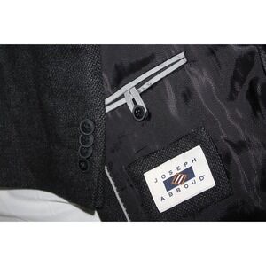 JOSEPH ABBOUD Men's 50R Slim Fit Black White Wool Blend Sport Coat Ticket Pocket